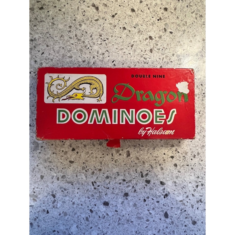Halsam Dragon Dominoes Double Nine Set No 920 55 Pieces Original Box